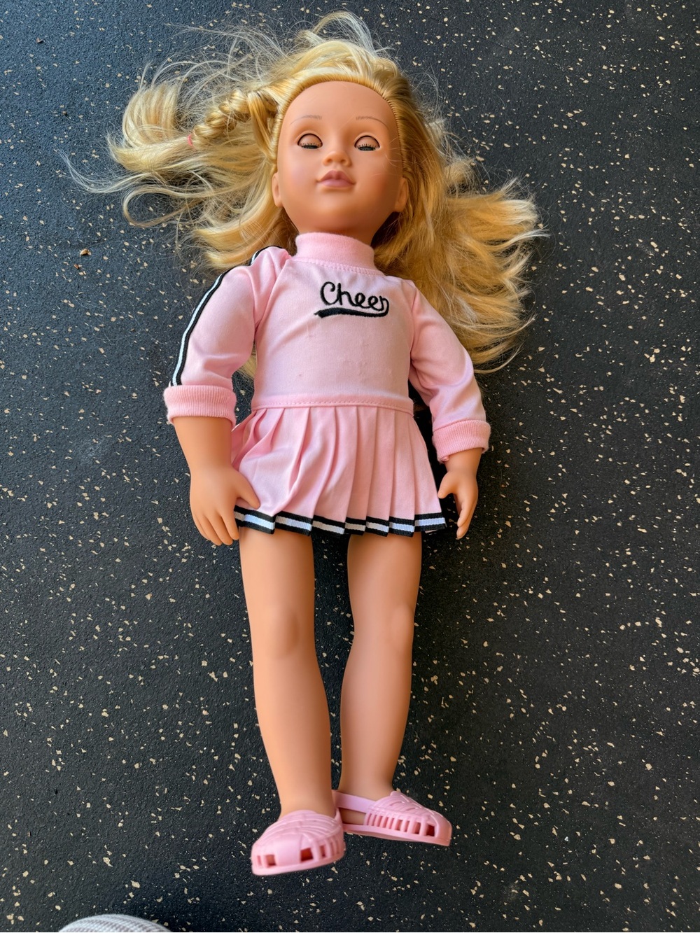 Pink Cheerleader Doll with Dress and Shoes